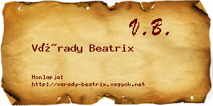 Várady Beatrix névjegykártya